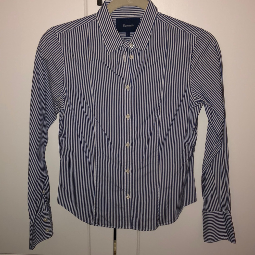 Blue & white button down